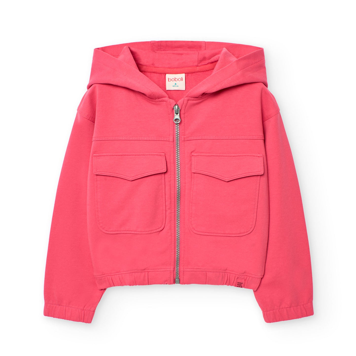 Sudadera felpa frambuesa para niña jr