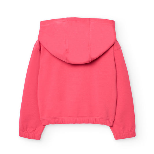 Sudadera felpa frambuesa para niña jr