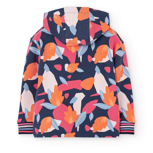 Sudadera felpa estampada hojas niña jr