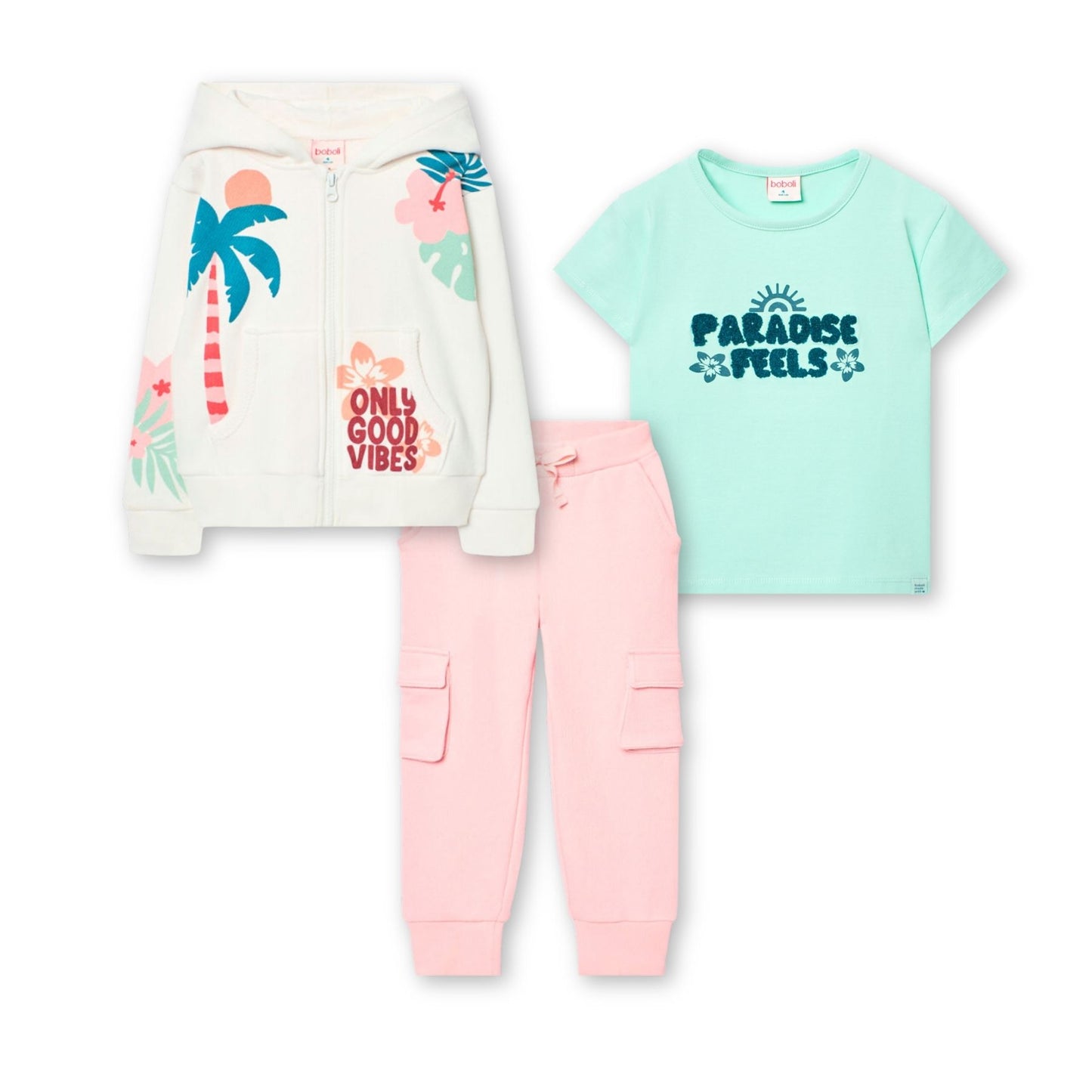 Conjunto de pants 3 piezas para mini niña y niña jr