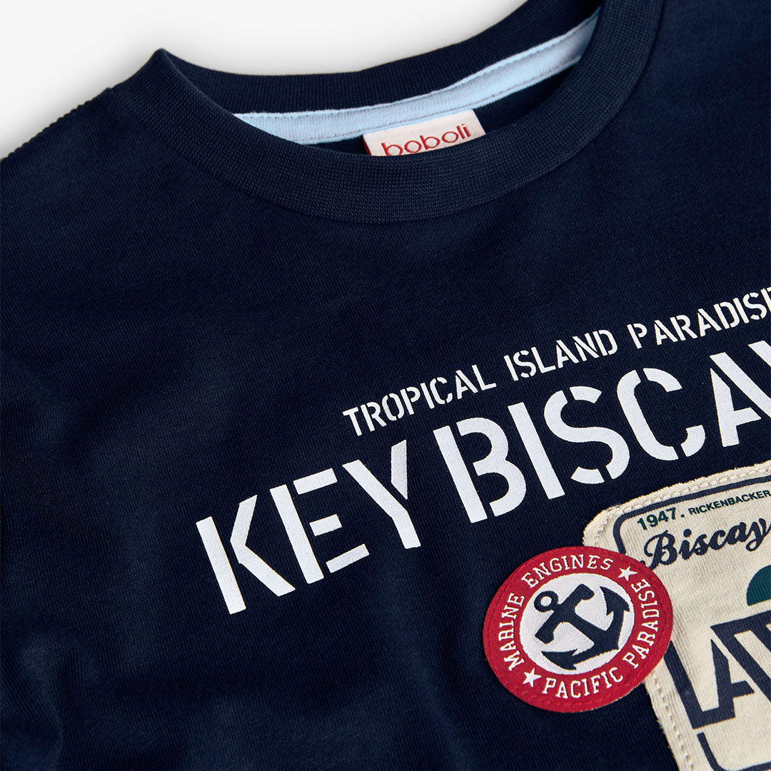 Camiseta manga larga azul marino niño jr