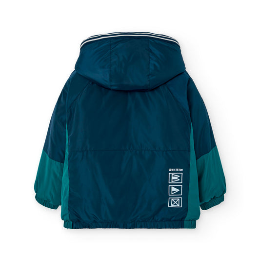 Chamarra impermeable azul billar niño jr
