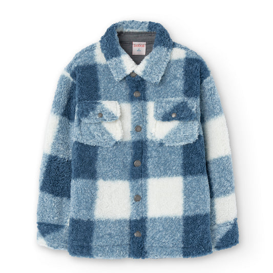 Chamarra cuadros borreguito para mini niño y niño jr