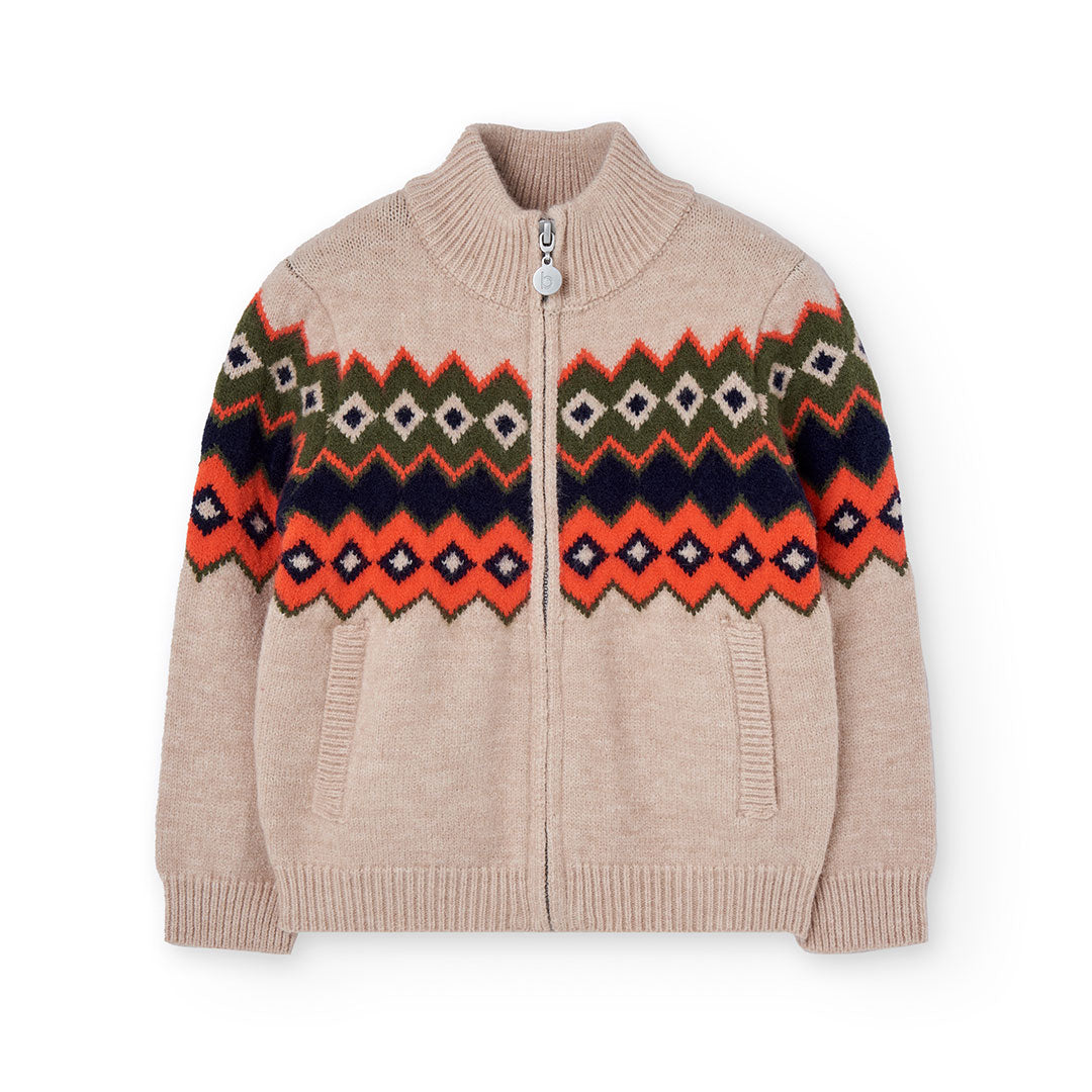 Suéter chaqueta beige vigoré niño jr
