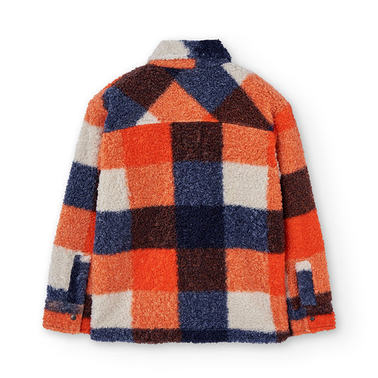 Chamarra borreguito cuadros niño jr