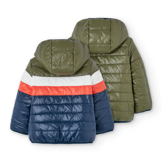 Chamarra reversible azul con verde niño jr