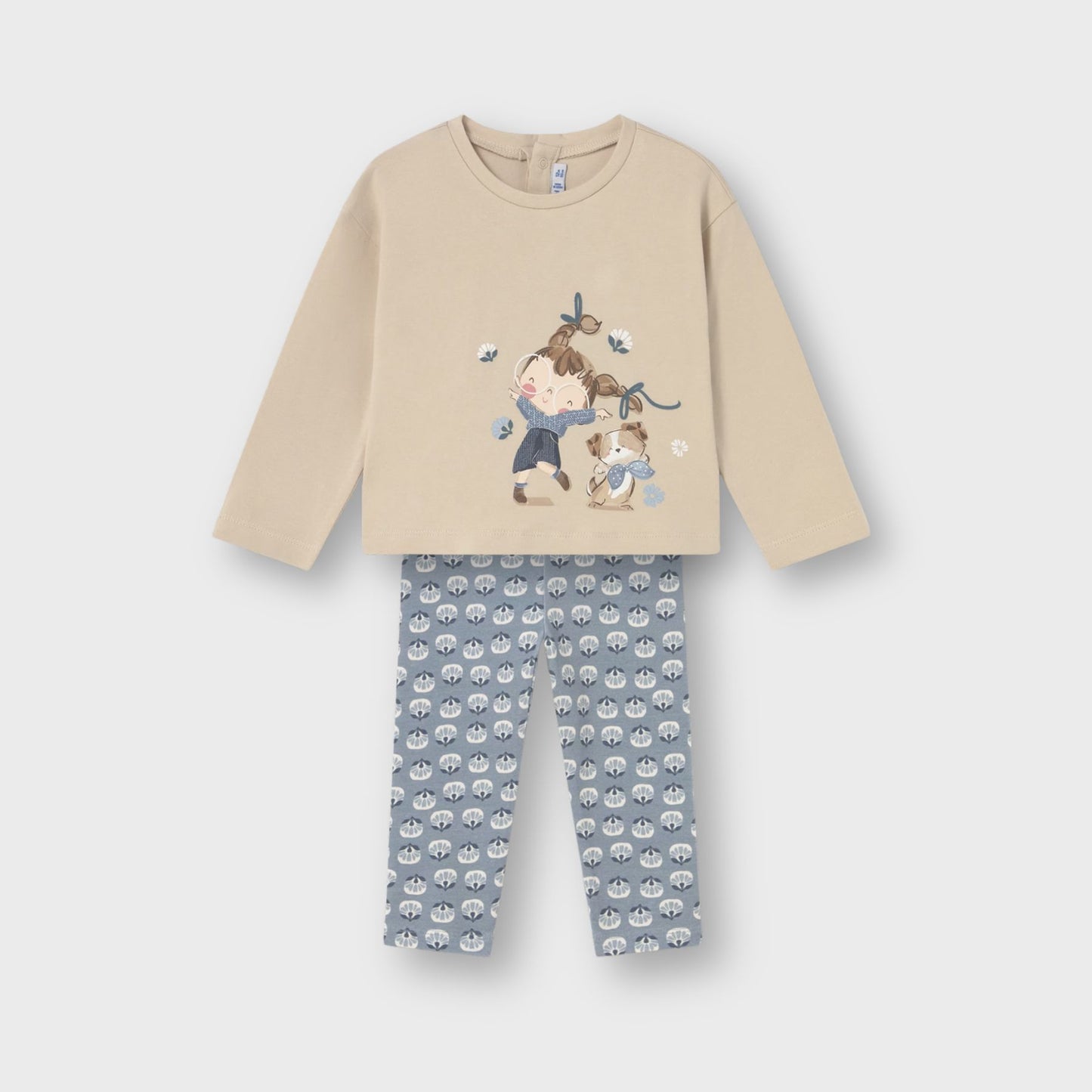 Conjunto legging estampado y camiseta bebé niña
