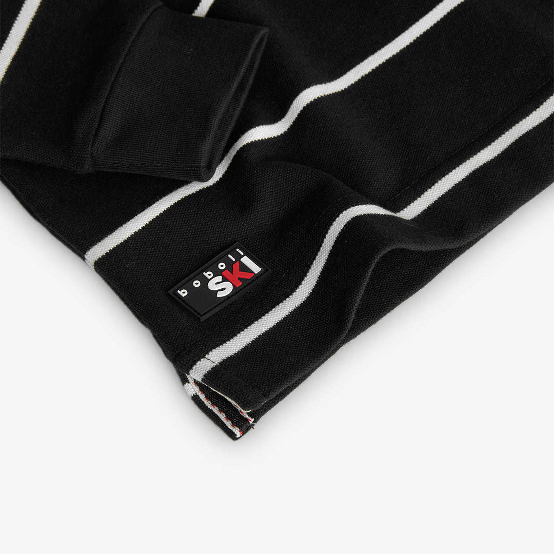 Polo negro manga larga listado niño jr