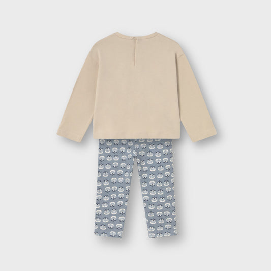 Conjunto legging estampado y camiseta bebé niña
