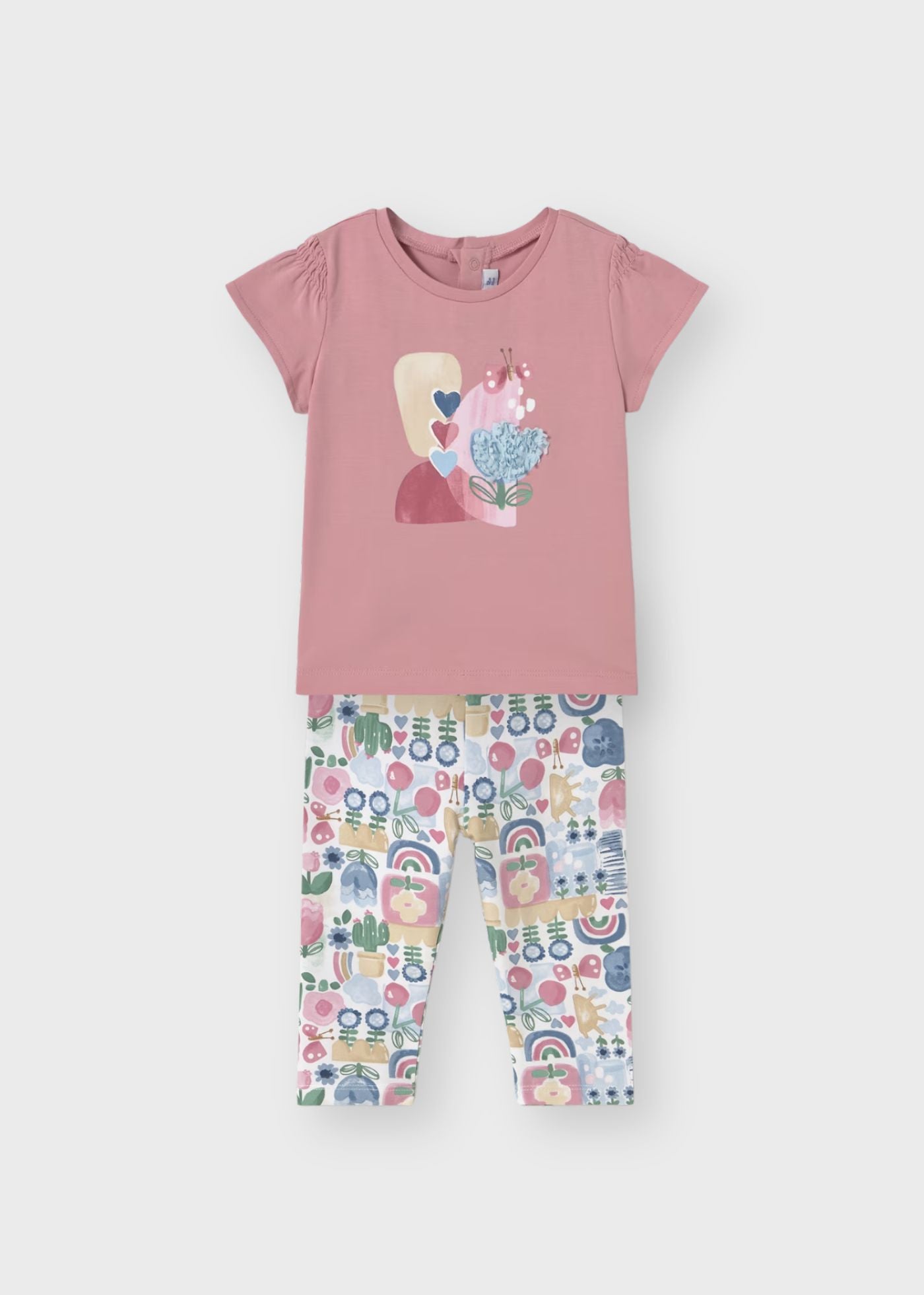 Conjunto leggings estampado rosa bebé niña