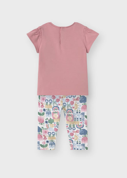 Conjunto leggings estampado rosa bebé niña