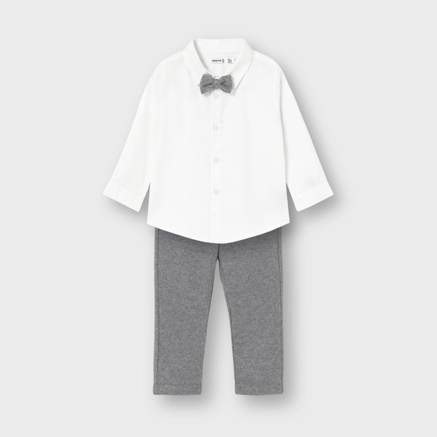 Conjunto pantalón y camisa con corbatín bebé niño