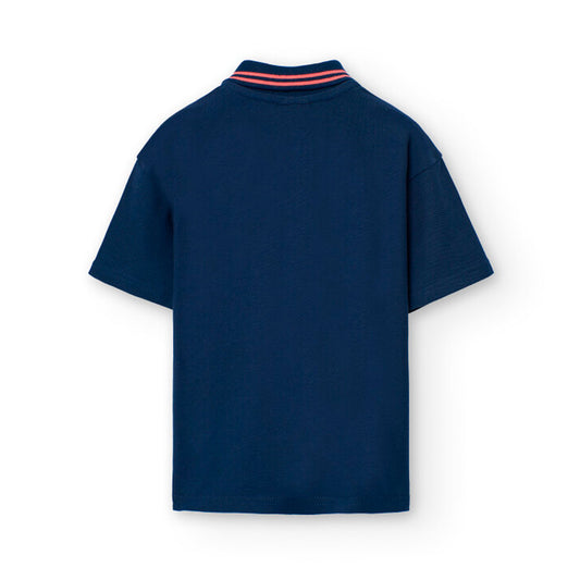 Polo azul marino para mini niño y niño jr