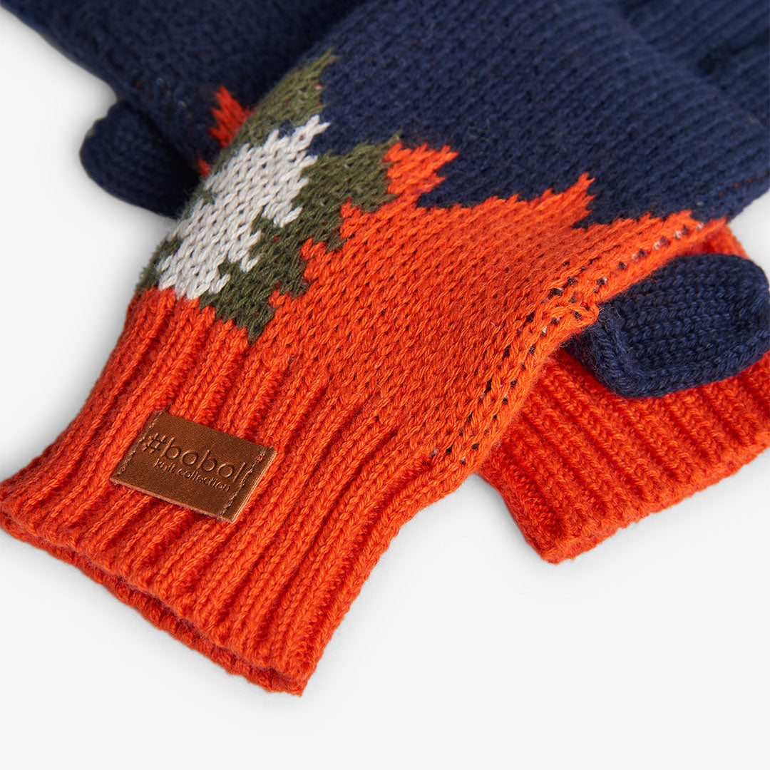 Set bufanda, cuello y guantes azul mini niño y niño jr