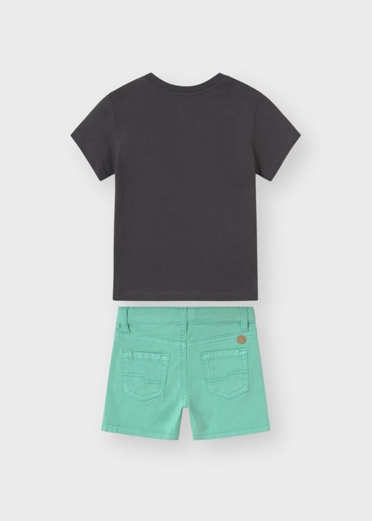 Conjunto playera con short sarga para bebé niño