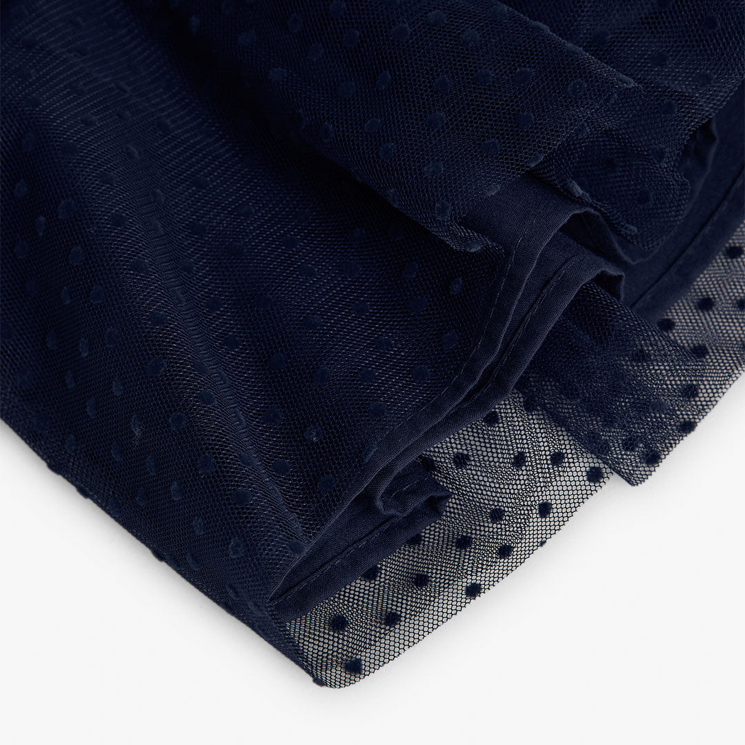 Vestido tricot combinado tul con mallas mini niña