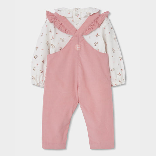 Conjunto overol micropana rosa bebé niña