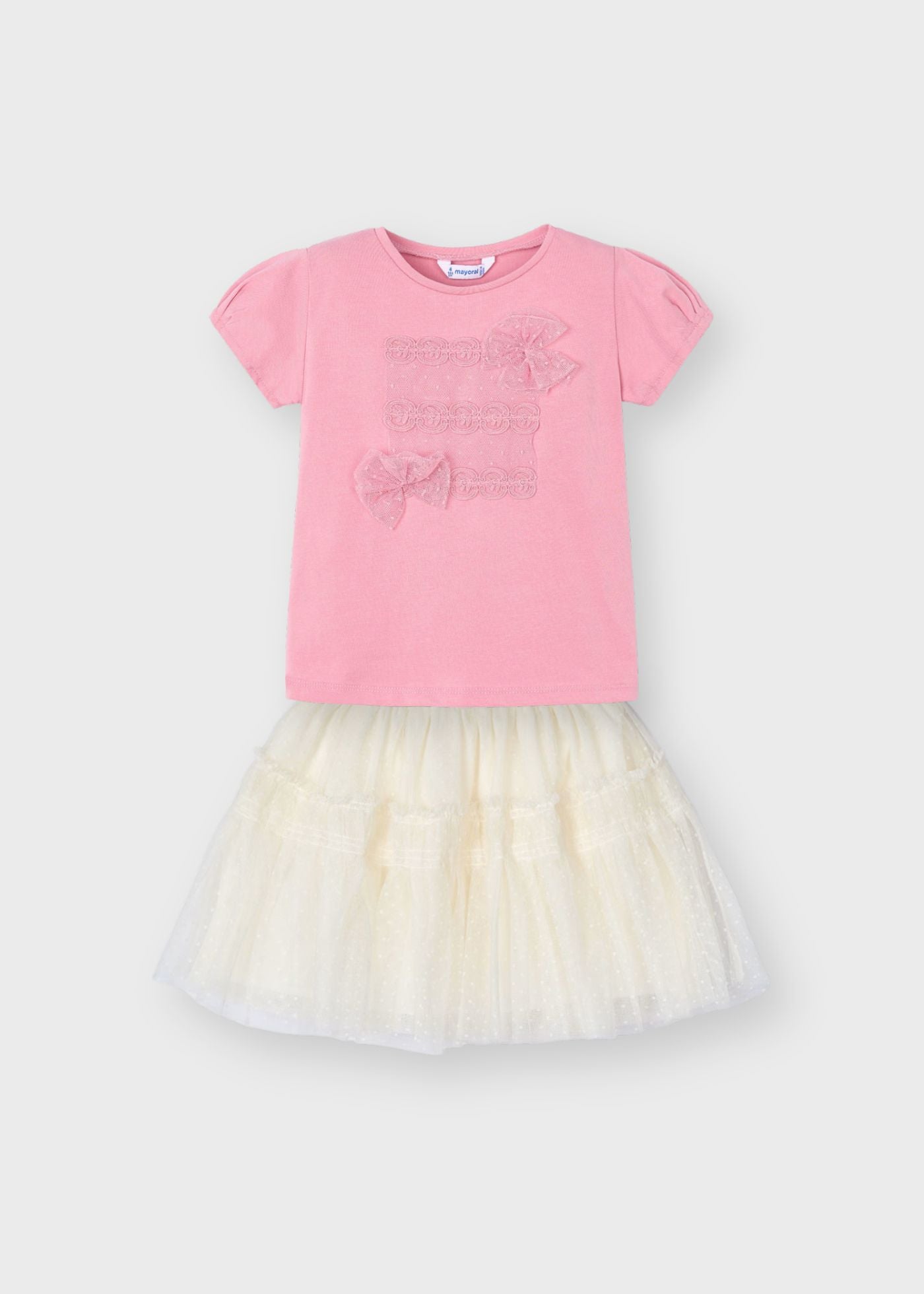 Conjunto blusa con falda tul mini niña