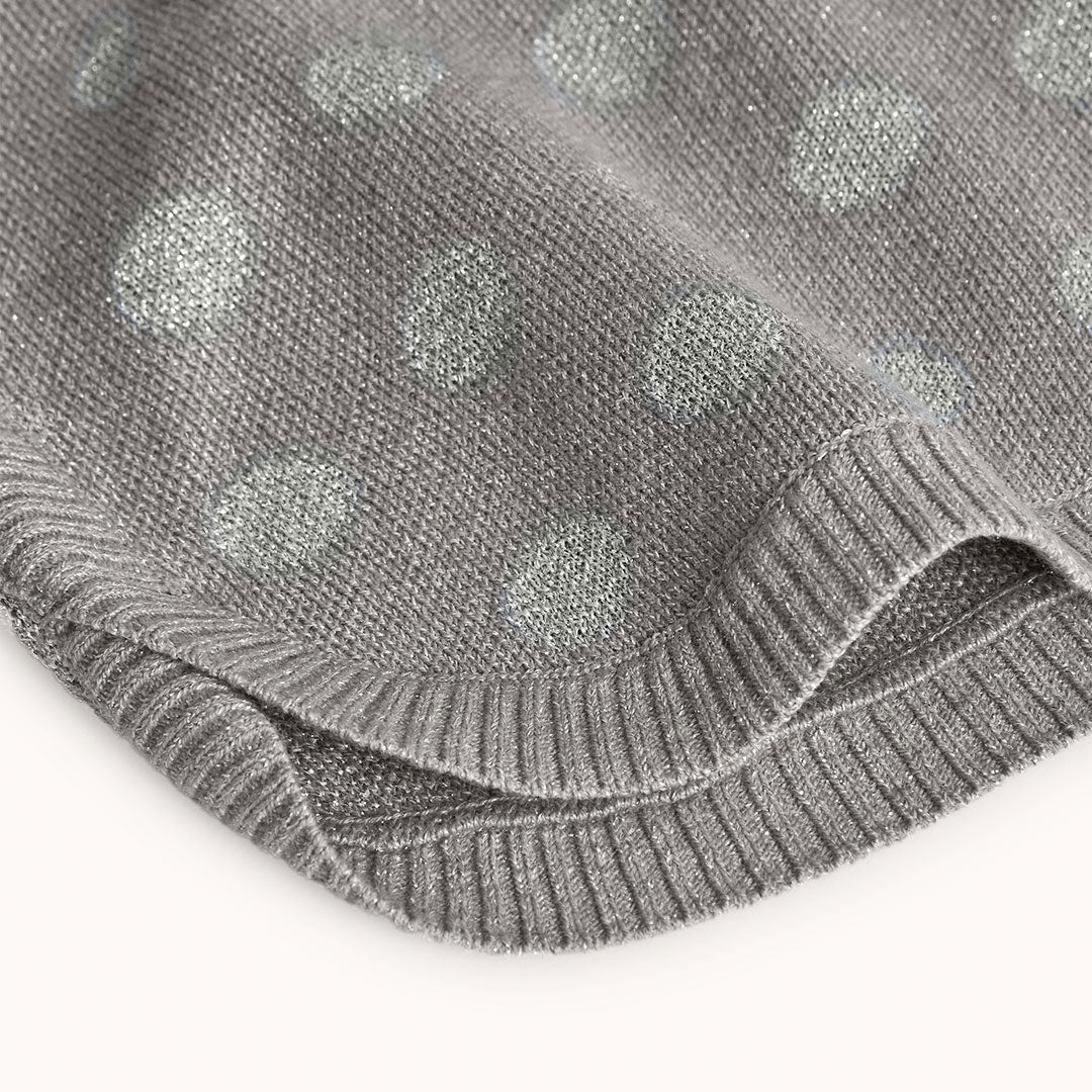 Suéter tricot gris lunares niña jr