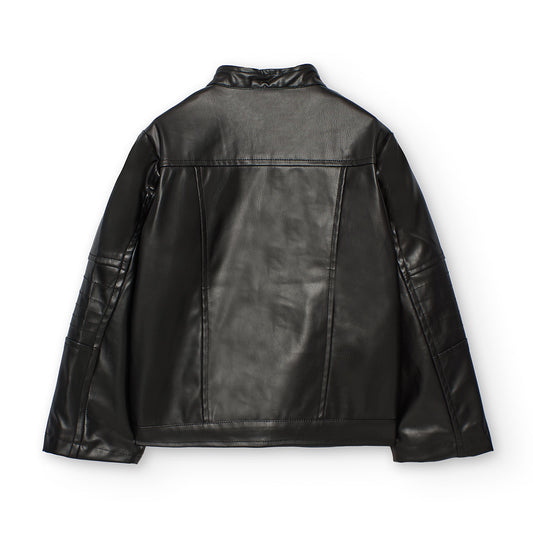 Chamarra polipiel negra niña jr