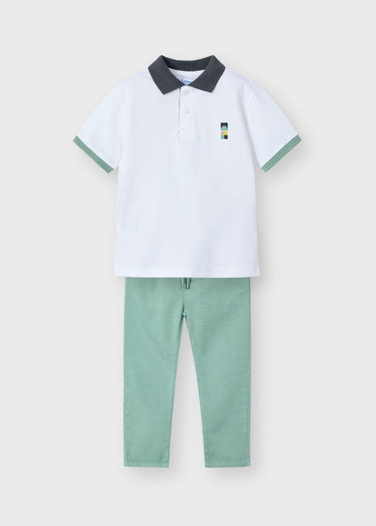 Conjunto polo con pantalón mini niño