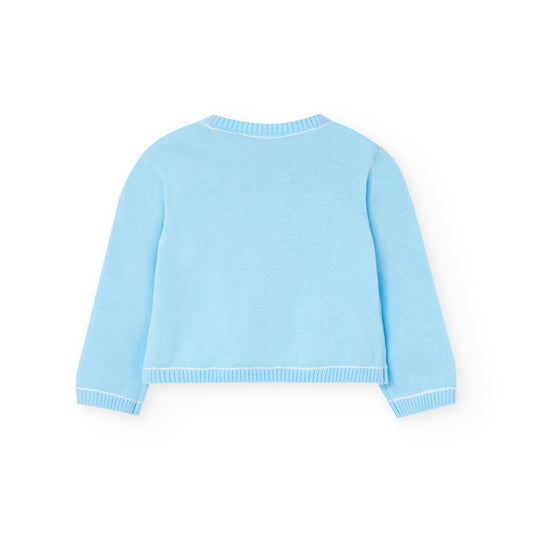 Suéter azul para recién nacido