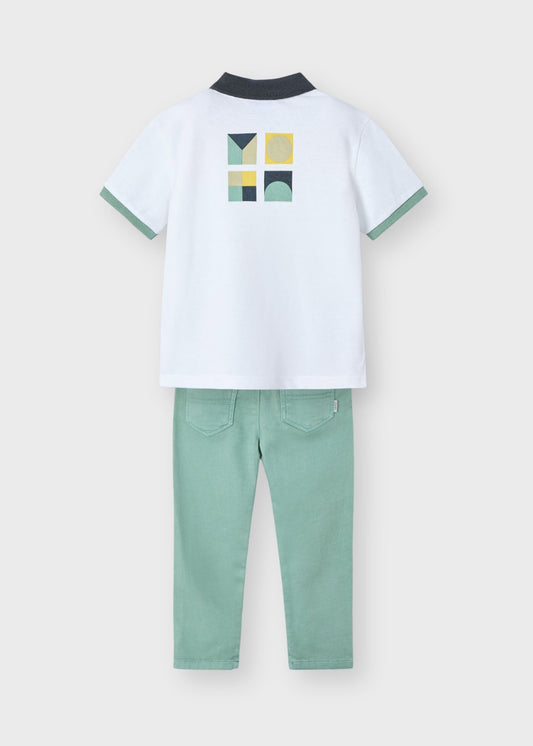 Conjunto polo con pantalón mini niño