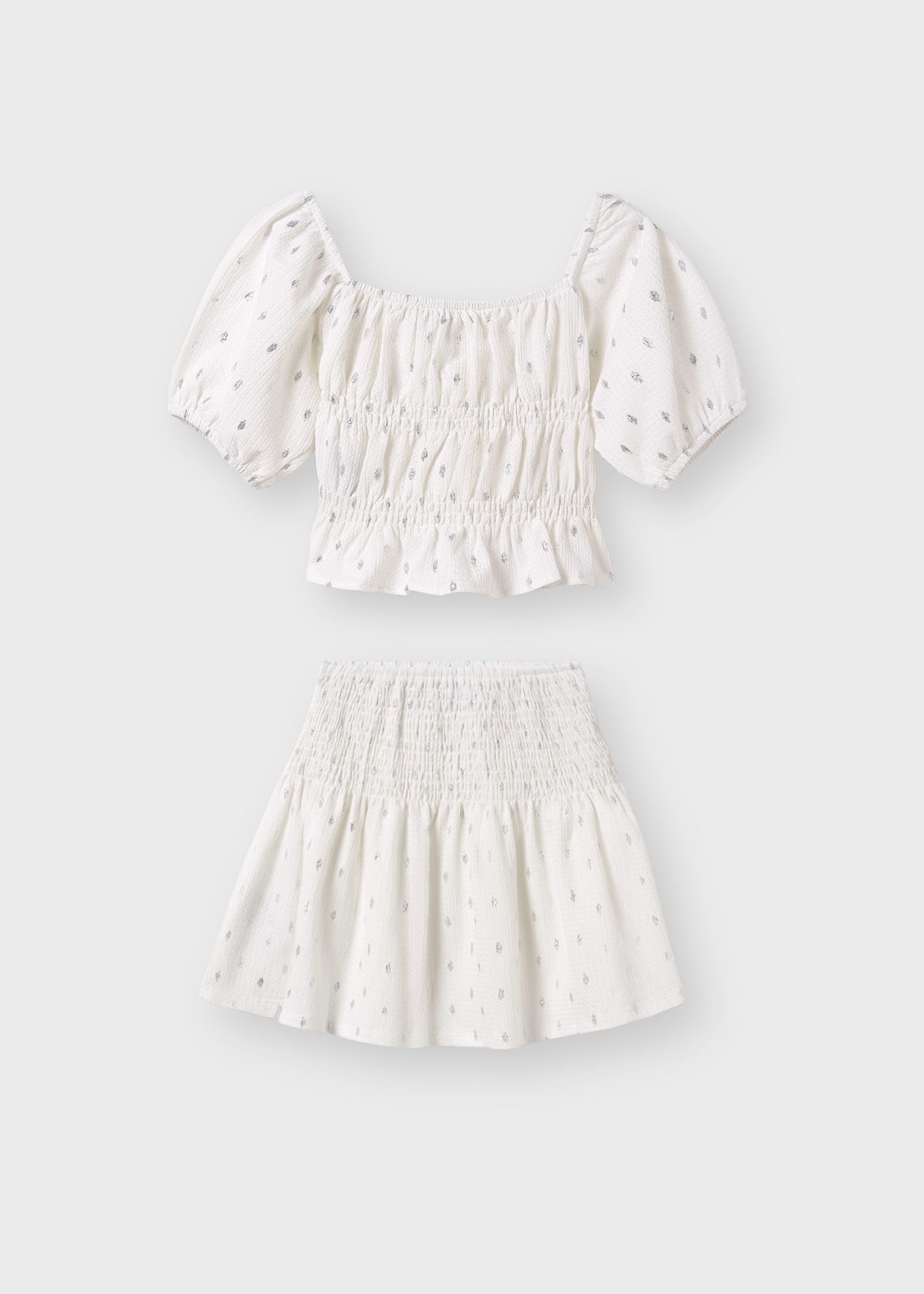 Conjunto blusa con falda niña jr