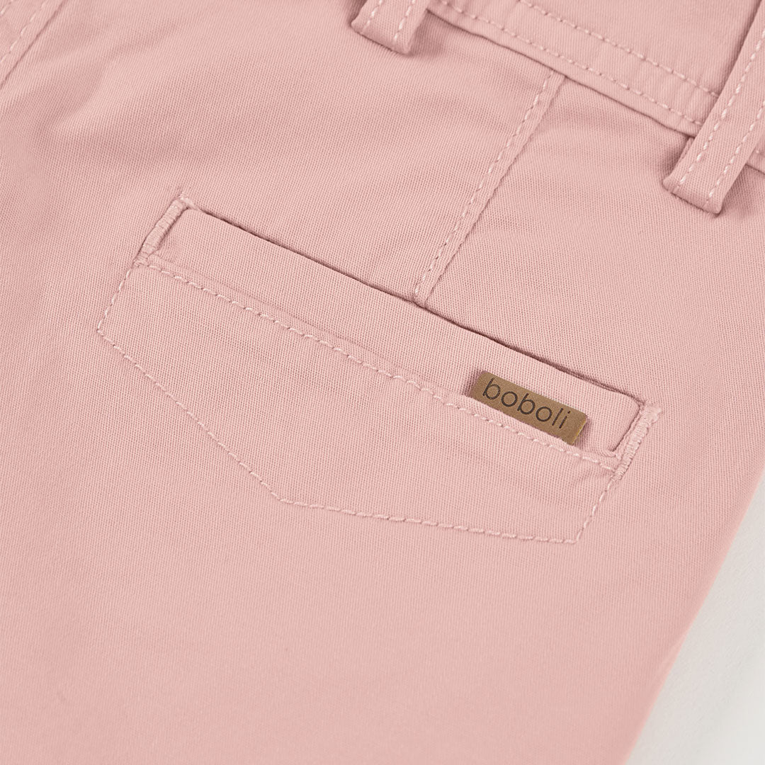 Conjunto polo piqué con short rosa para mini niño