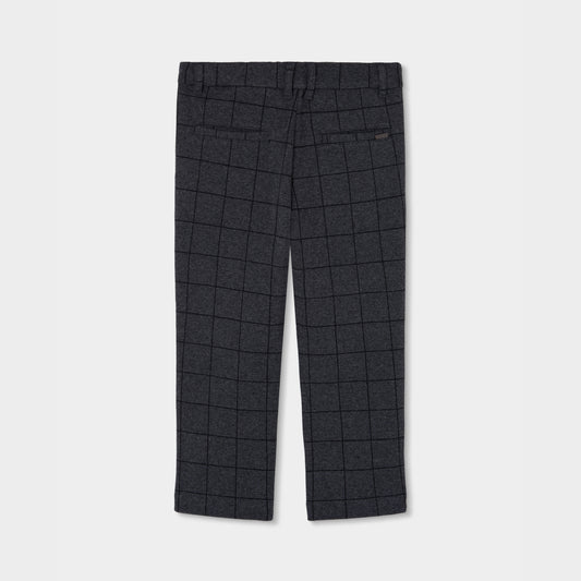 Pantalón gris cuadros mini niño