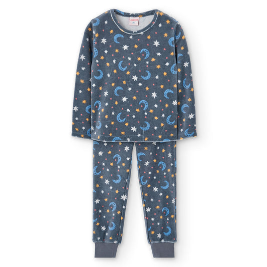 Pijama terciopelo noche mini niña y niña jr