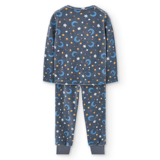 Pijama terciopelo noche mini niña y niña jr