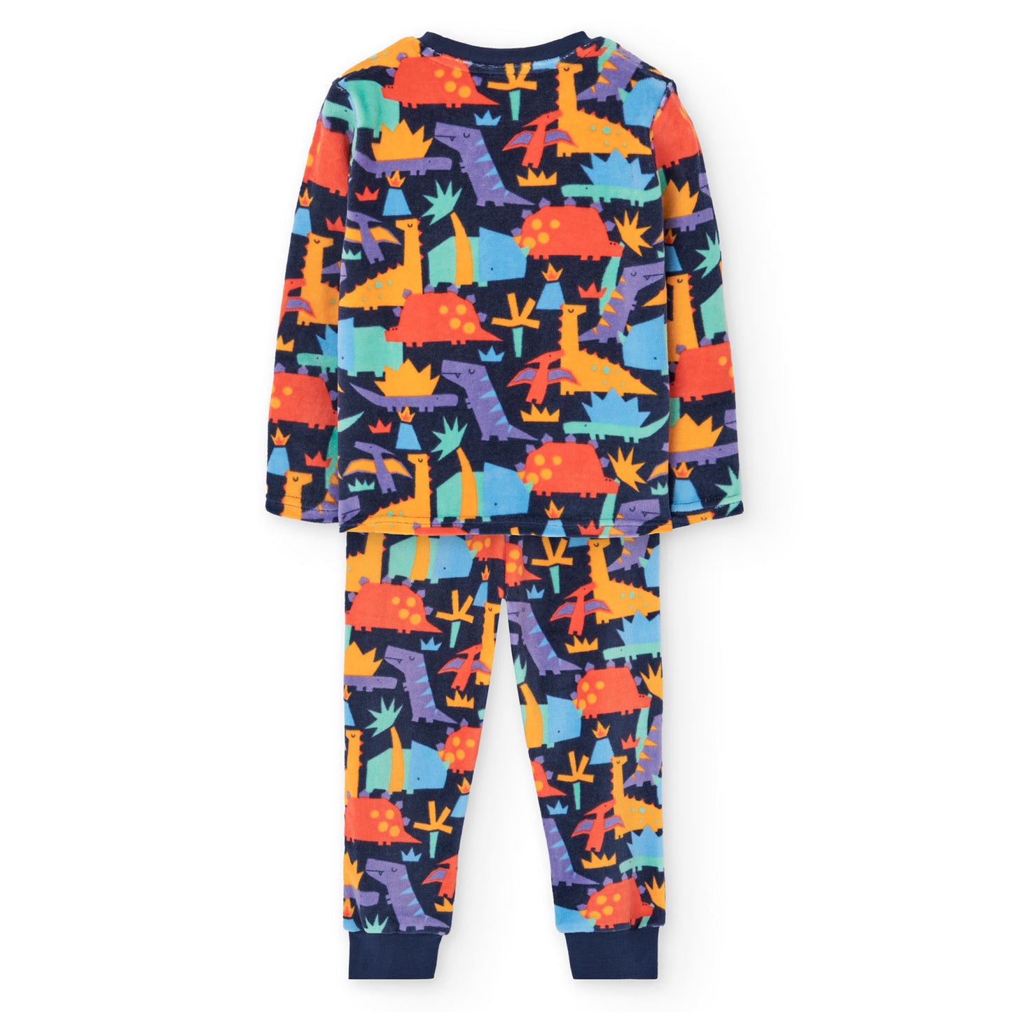 Pijama terciopelo estampado dino mini niño
