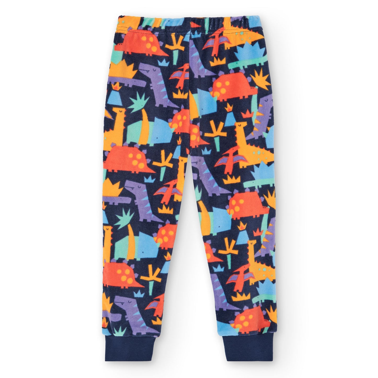 Pijama terciopelo estampado dino mini niño