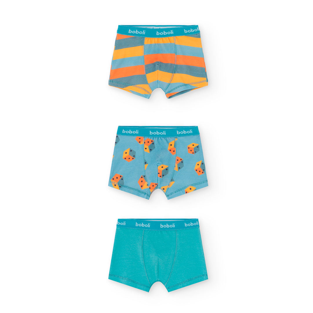 Pack 3 boxers dados mini niño