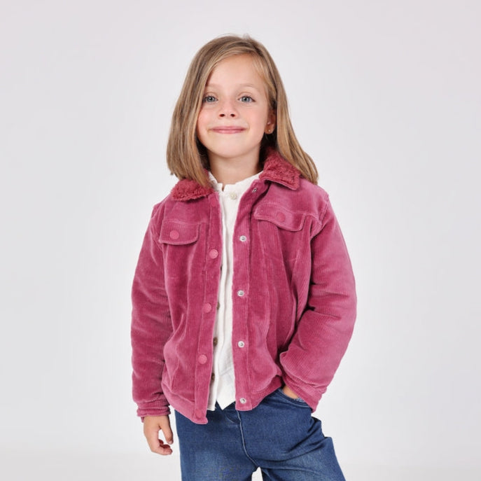 Chamarra rosa pana mini niña