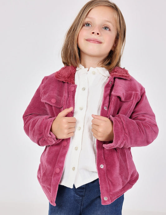 Chamarra rosa pana mini niña