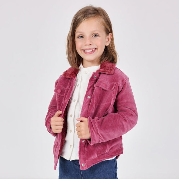 Chamarra rosa pana mini niña