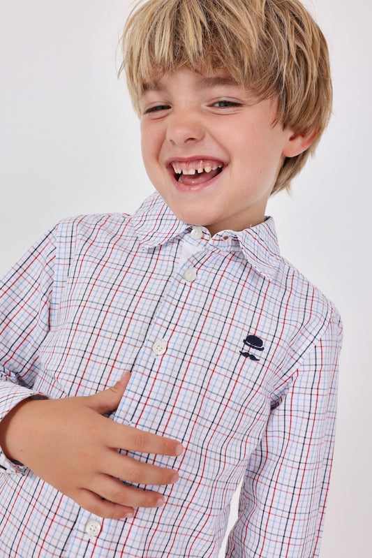 Camisa cuadros colores mini niño