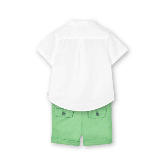 Conjunto lino camisa con short para mini niño