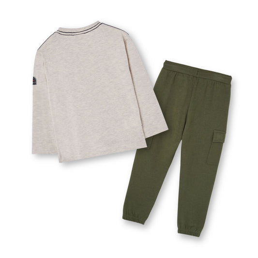 Conjunto playera con pants verde niño jr
