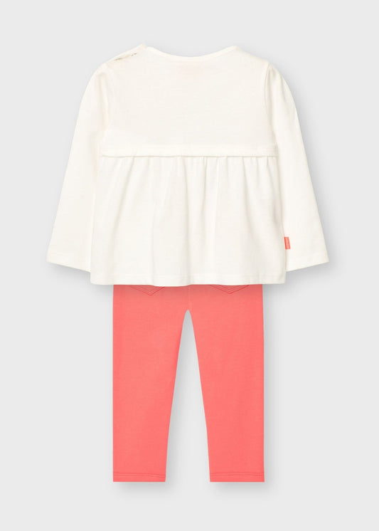 Conjunto blusa con pantalón felpa coral para mini niña