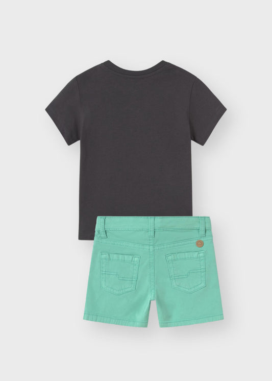 Conjunto playera con short sarga para bebé niño