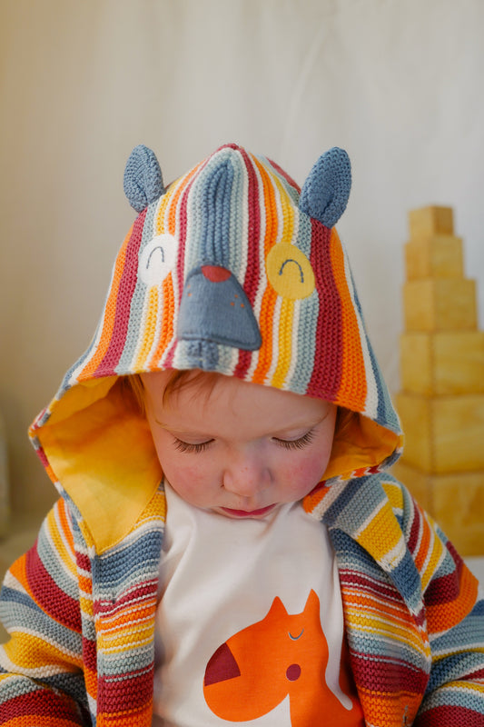 Suéter multicolor con capucha para bebé niño