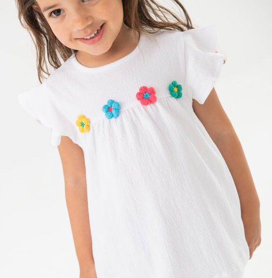 Conjunto flores blusa leggings para mini niña