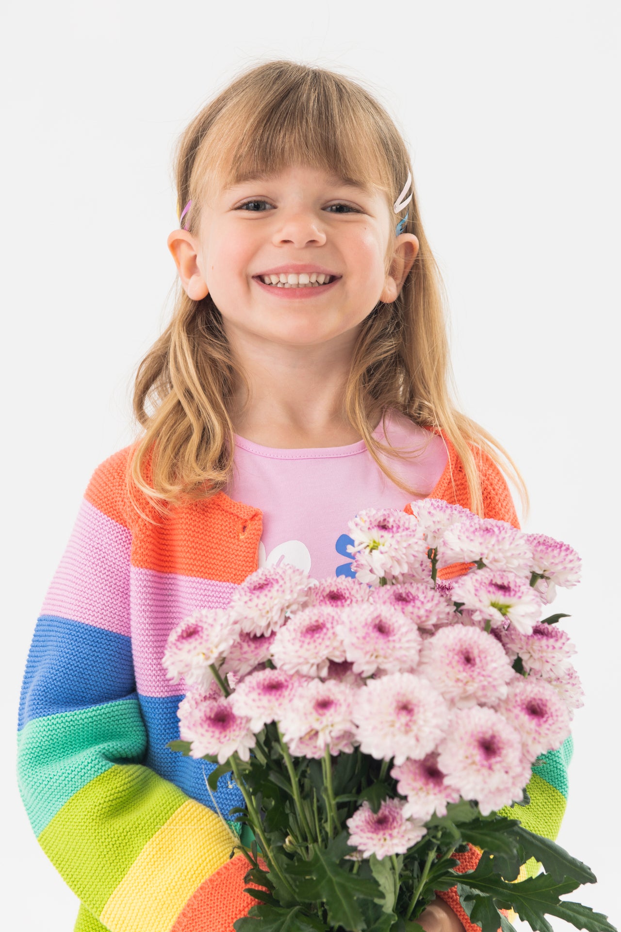 Suéter arcoiris para bebé niña y mini niña