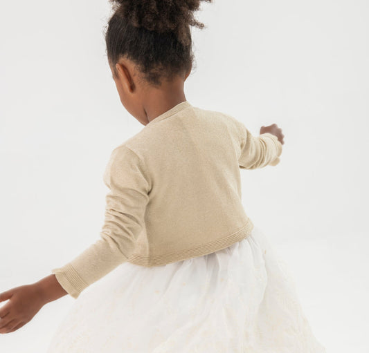 Suéter torera crema para mini niña