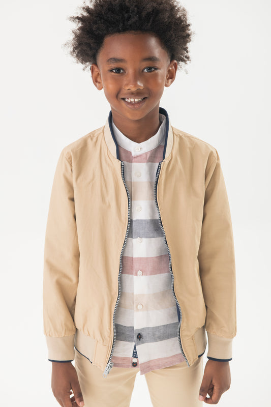 Chamarra reversible azul marino para niño jr