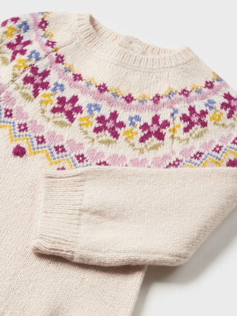 Suéter cenefa jacquard bebé niña