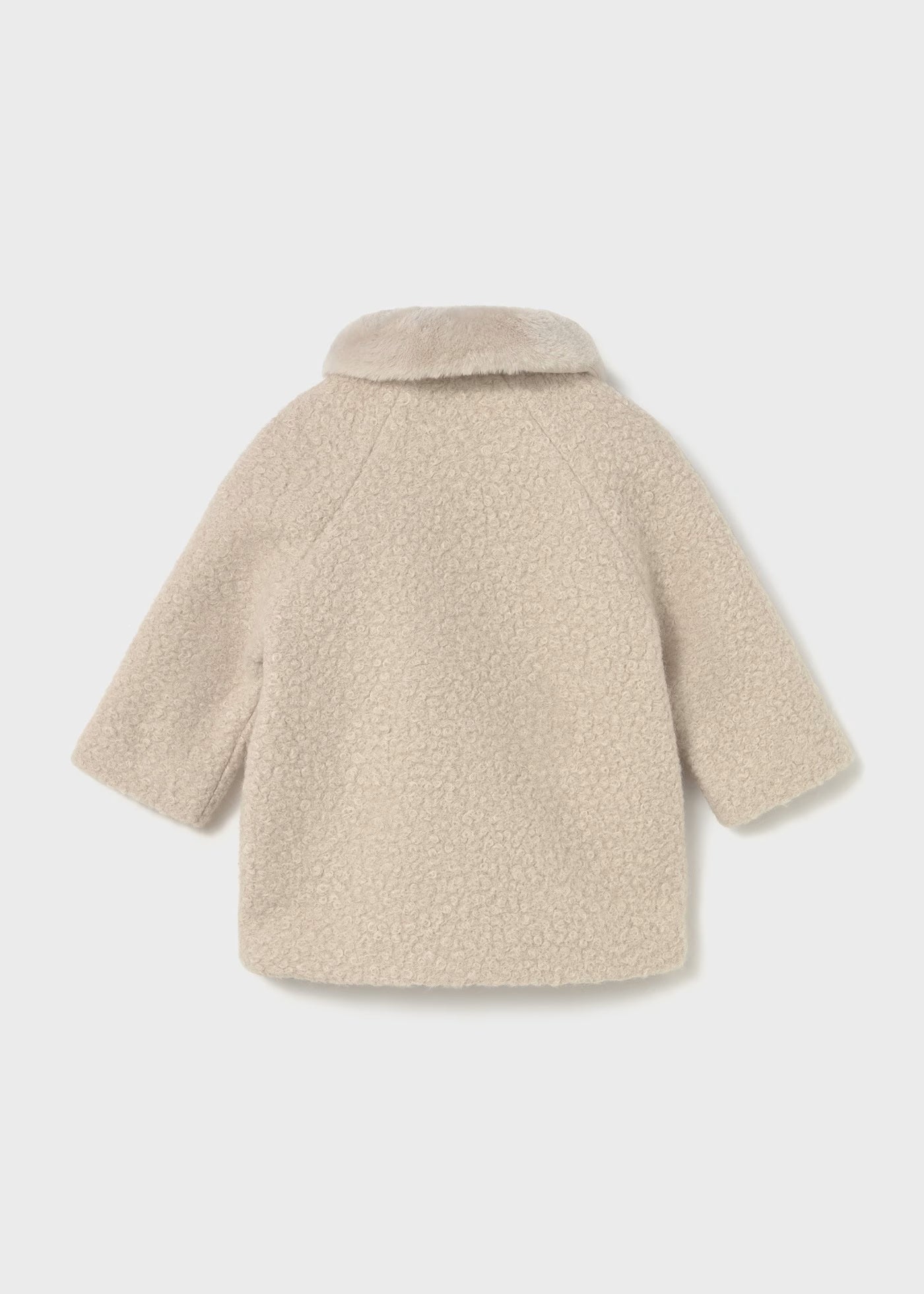 Abrigo rizo beige bebé niña